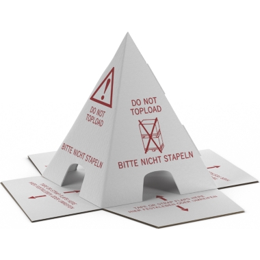 ratioform Piramide segnaletica per pallet, in cartone ondulato, lungh. x largh. x alt. 200 x 200 x 230 mm, conf. da 25 pz., a partire da 20 conf. 1