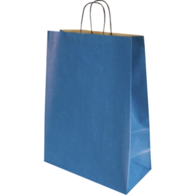 Sacchetto in carta Toptwist, a colori, blu, lungh. x largh. x alt. 320 x 140 x 420 mm, conf. da 150 pz., a partire da 10 conf. 1