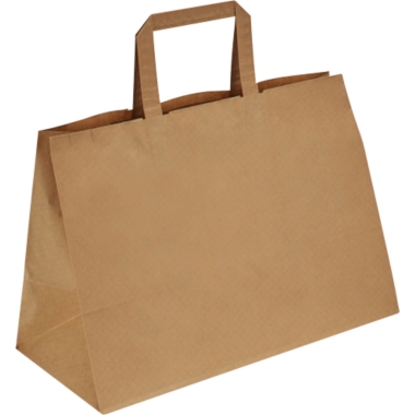 Sacchetto di carta, marrone, lungh. x largh. x alt. 340 x 175 x 245 mm, 80 g/m², 250 pezzi, a partire da 10 conf. 1