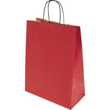 Sacchetto in carta Toptwist, a colori, rosso, lungh. x largh. x alt. 240 x 110 x 310 mm, conf. da 150 pz., a partire da 10 conf. 1