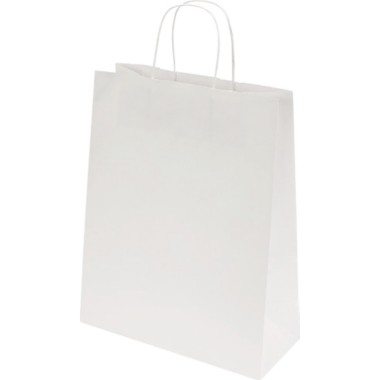 Sacchetto in carta Toptwist, classici, bianco, lungh. x largh. x alt. 240 x 110 x 310 mm, conf. da 150 pz., a partire da 10 conf. 1