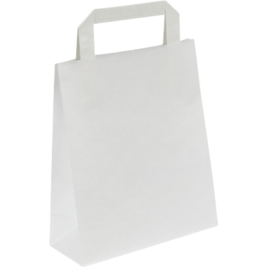 Sacchetto di carta, bianco, lungh. x largh. x alt. 180 x 80 x 220 mm, 70 g/m², conf. da 500 pz., a partire da 10 conf. 1