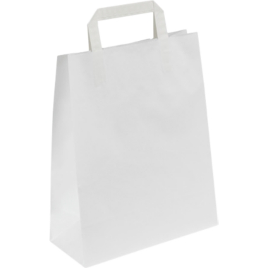 Sacchetto di carta, bianco, lungh. x largh. x alt. 260 x 140 x 320 mm, 80 g/m², conf. da 250 pz., a partire da 10 conf. 1