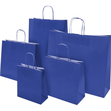 Sacchetto di carta FRESH, blu, lungh. x largh. x alt. 320 x 130 x 280 mm, 110 g/m², conf. da 250 pz. 2
