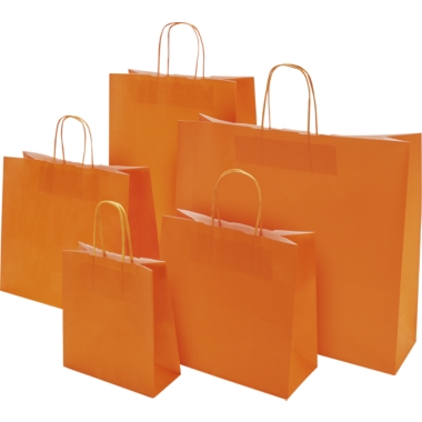 Sacchetto di carta FRESH, arancione, lungh. x largh. x alt. 320 x 130 x 280 mm, 100 g/m², conf. da 250 pz., a partire da 10 conf. 2