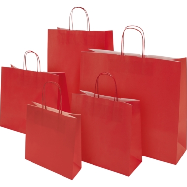 Sacchetto di carta FRESH, rosso, lungh. x largh. x alt. 250 x 110 x 240 mm, 100 g/m², conf. da 250 pz., a partire da 5 conf. 2