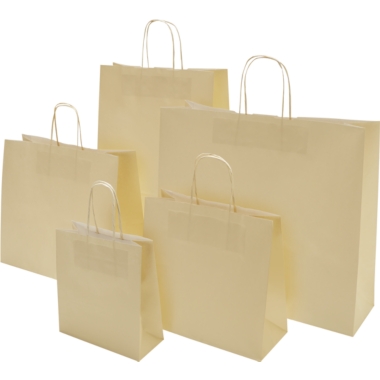 Sacchetto di carta FRESH, sabbia, lungh. x largh. x alt. 250 x 110 x 240 mm, 100 g/m², conf. da 250 pz., a partire da 10 conf. 2
