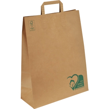 ratioform terra Sacchetto in carta riciclata, marrone, conf. da 250 pz., lungh. x largh. x alt. 320 x 140 x 420 mm, 80 g/m², a partire da 10 conf.