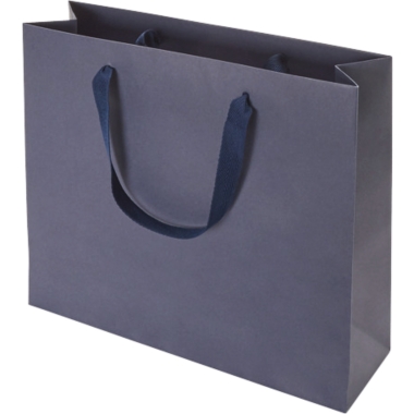 Sacchetto di carta Style UNI, blu scuro, lungh. x largh. x alt. 320 x 100 x 275 mm, conf. da 200 pz., a partire da 10 conf.
