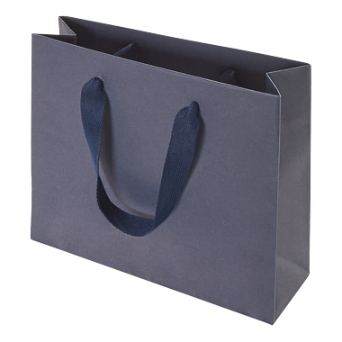 Sacchetto di carta Style UNI, blu scuro, lungh. x largh. x alt. 240 x 80 x 200 mm, conf. da 200 pz., a partire da 10 conf.