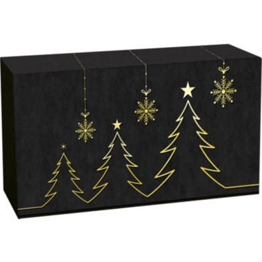 Scatola regalo per bottiglie abete dorato