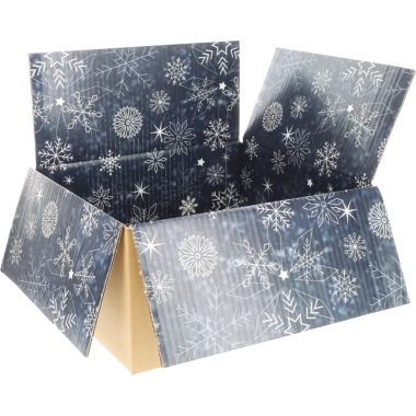 ratioform Scatola pieghevole in cartone ondulato con stampa interna Christmas, brillante, dimensioni interne 350 x 315 x 170 mm, conf. da 20 pz., a partire da 5 conf.