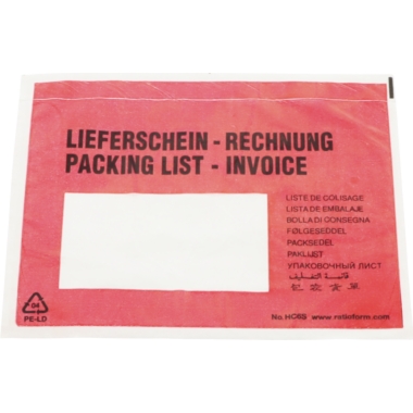 ratioform Buste portadocumenti riciclate, stampa Bolla di consegna, conf. da 1000 pz., lungh. x largh. 175 x 140 mm