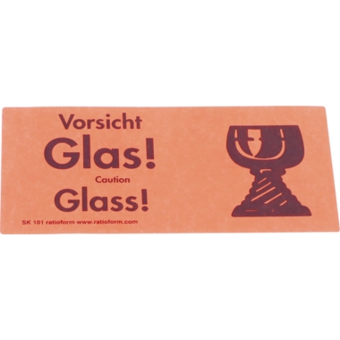 ratioform Etichette segnaletiche, stampa Caution Glass, conf. da 1000 pz., lungh. x largh. 145 x 70 mm, a partire da 10 conf.
