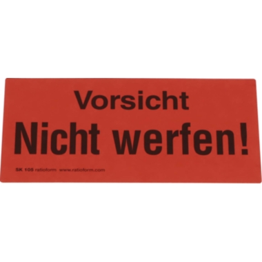 ratioform Etichette segnaletiche, stampa Vorsicht nicht werfen!, conf. da 1000 pz., lungh. x largh. 145 x 70 mm, a partire da 10 conf.