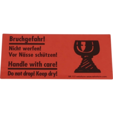 ratioform Etichette segnaletiche, stampa Handle with care!, conf. da 1000 pz., lungh. x largh. 145 x 70 mm, a partire da 10 conf.