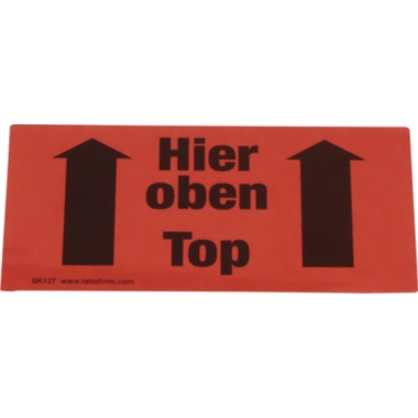 ratioform Etichette segnaletiche, stampa Top, conf. da 1000 pz., lungh. x largh. 145 x 70 mm, a partire da 10 conf.