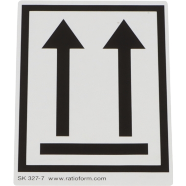 ratioform Etichette segnaletiche, stampa con simbolo Non ribaltare, ALTO, conf. da 1000 pz., lungh. x largh. 74 x 105 mm, a partire da 10 conf.