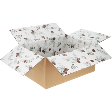 ratioform Scatola pieghevole in cartone ondulato con stampa interna Christmas