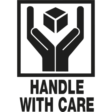ratioform Etichette segnaletiche, stampa ''Handle with care!'', conf. da 1000 pz., lungh. x largh. 75 x 100 mm, a partire da 5 conf.