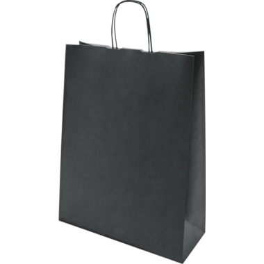 Sacchetto di carta FRESH, nero, lungh. x largh. x alt. 425 x 320 x 130 mm, 100 g/m², conf. da 250 pz., a partire da 10 conf.