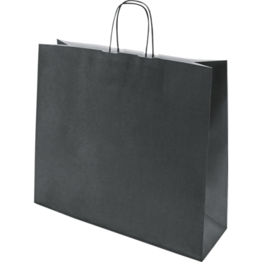 Sacchetto di carta FRESH, nero, lungh. x largh. x alt. 370 x 420 x 130 mm, 110 g/m², conf. da 150 pz., a partire da 10 conf.