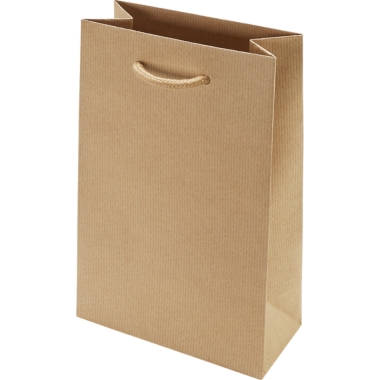 Sacchetto di carta CLASSIC, marrone, lungh. x largh. x alt. 220 x 180 x 80 mm, conf. da 250 pz., a partire da 10 conf. 1