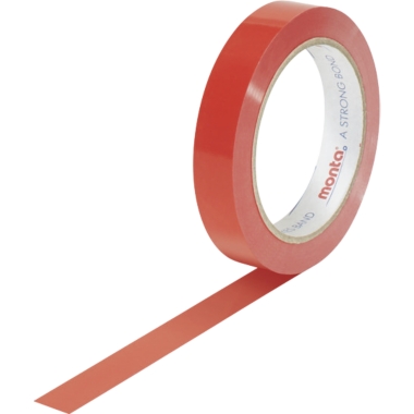 Nastro adesivo in PVC, colorato, conf. da 6 rotoli, stretto, larghezza nastro 19 mm, rosso, a partire da 18 conf.