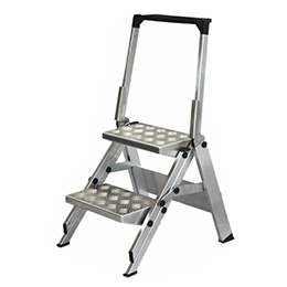 Escalera plegable de aluminio con peldaños antideslizantes