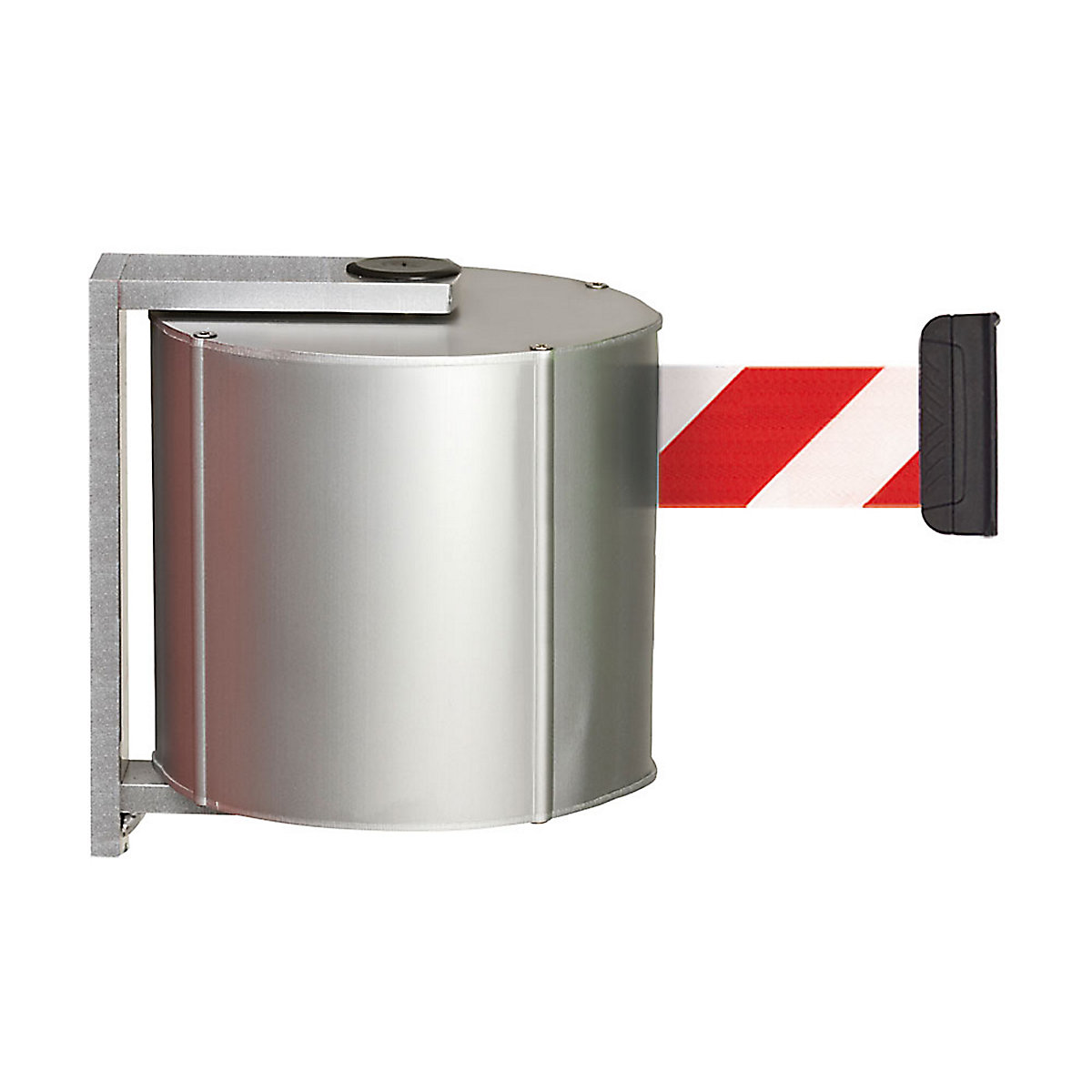 Bandcassette van aluminium, schroefbaar incl. wandclip, bandkleur rood / wit