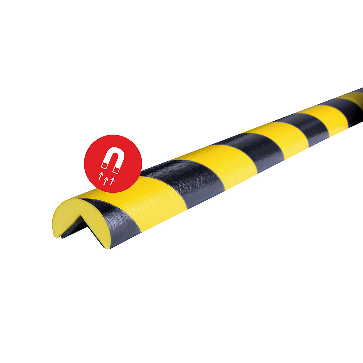 Knuffi®-hoekbescherming – SHG, type A, stuk van 1 m, zwart/geel, magneethoudend-30
