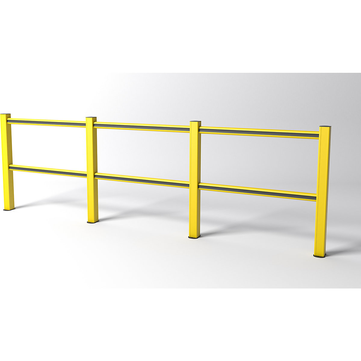 FLEX IMPACT railing, gele palen – geel/zwarte schoren, breedte 3750 mm-2