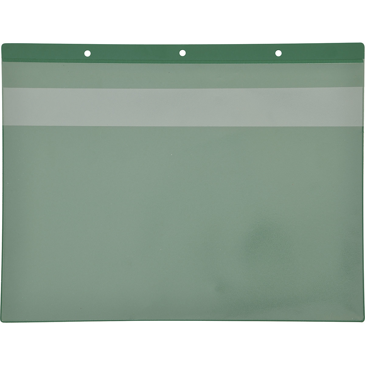 Etiketzakken met perforatie voor ophangen, liggend formaat A4, met beschermklep, groen, VE = 50 stuks-3