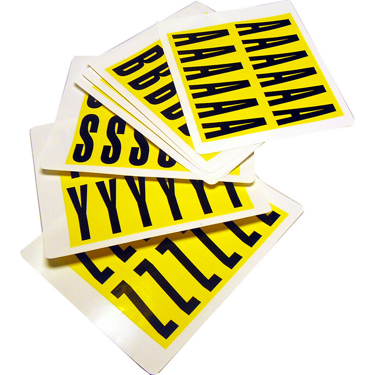 Lettertekenset, h x b = 56 x 21 mm, plakletters A – Z, 26 kaarten-5