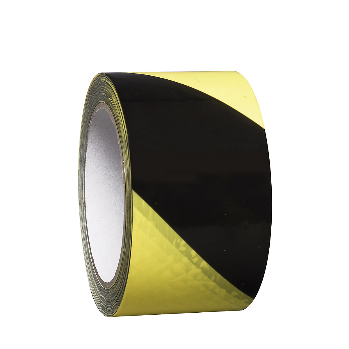 Bodemmarkeerband van vinyl, tweekleurig, breedte 75 mm, geel / zwart, VE = 16 rollen-4
