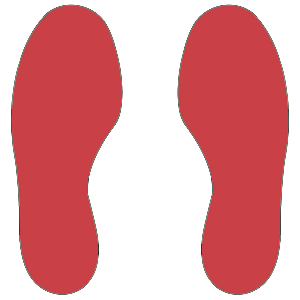 PVC-vloermarkeringen, voetafdrukken, 25 rechter / 25 linker, VE = 50 st., rood-2