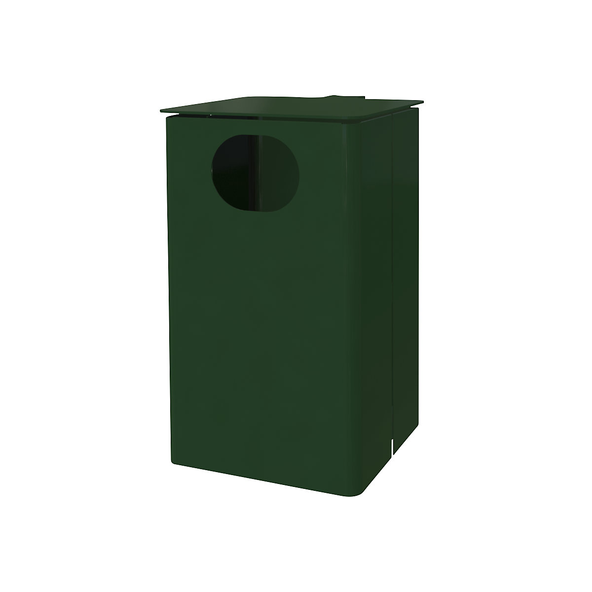 Außen-Abfallbehälter, Volumen 35 l, HxBxT 537 x 325 x 388 mm, moosgrün