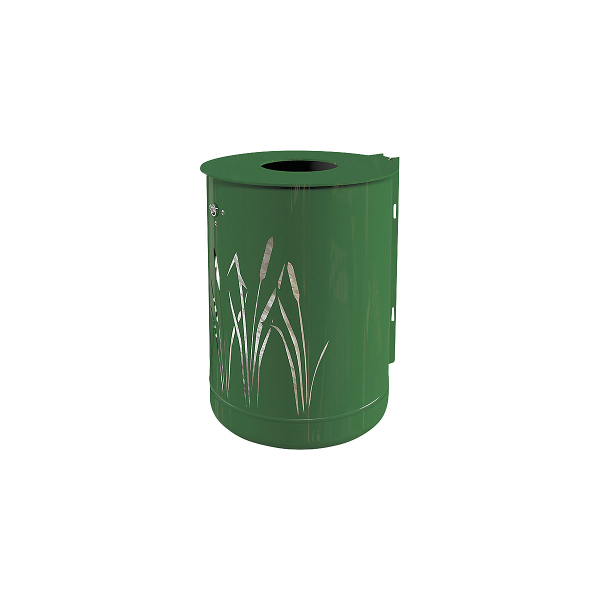 Außen-Abfallbehälter 50 l, zur Wand- und Pfostenbefestigung, moosgrün