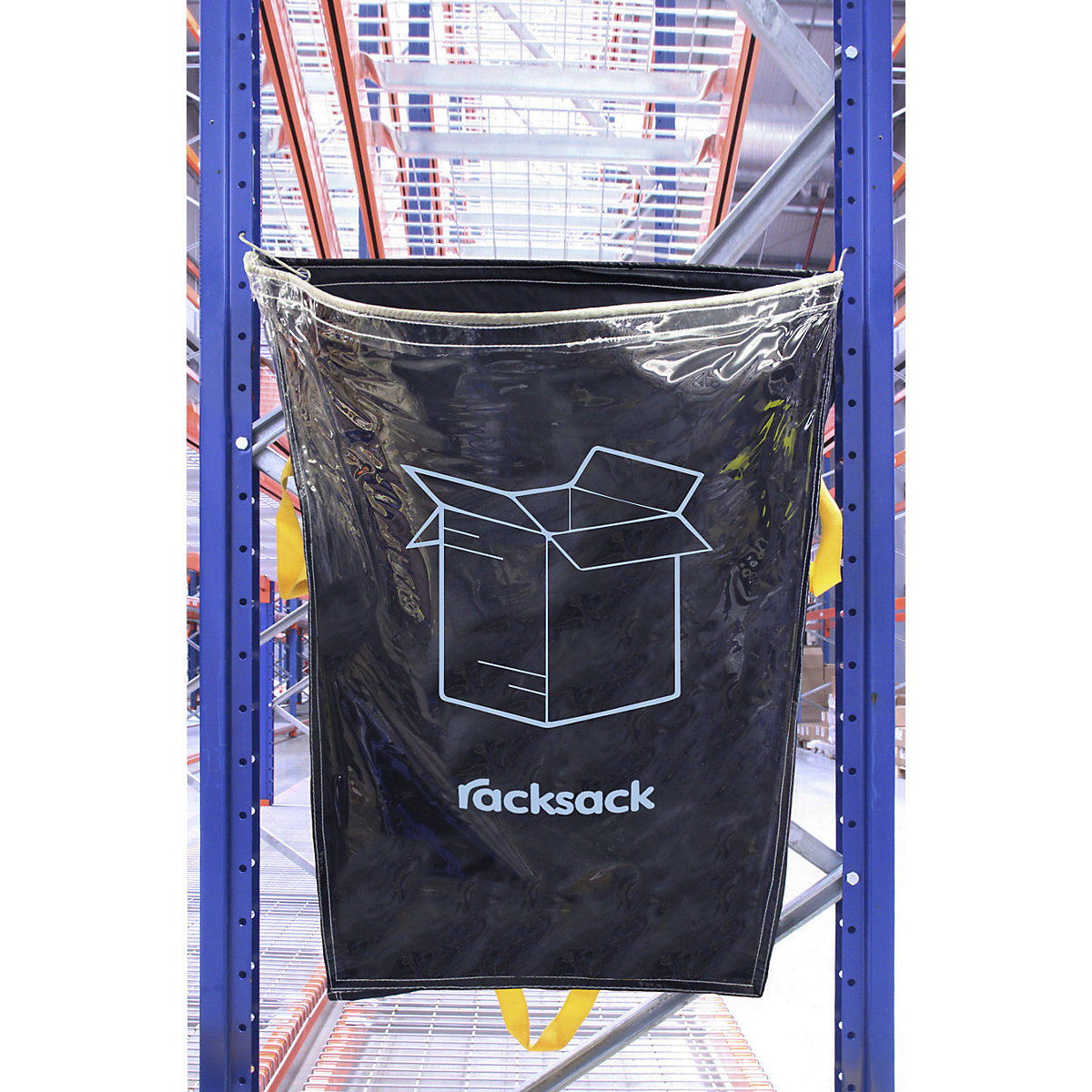 Racksack®, Volumen 160 l, Motiv Kartonagen, blau/transparent