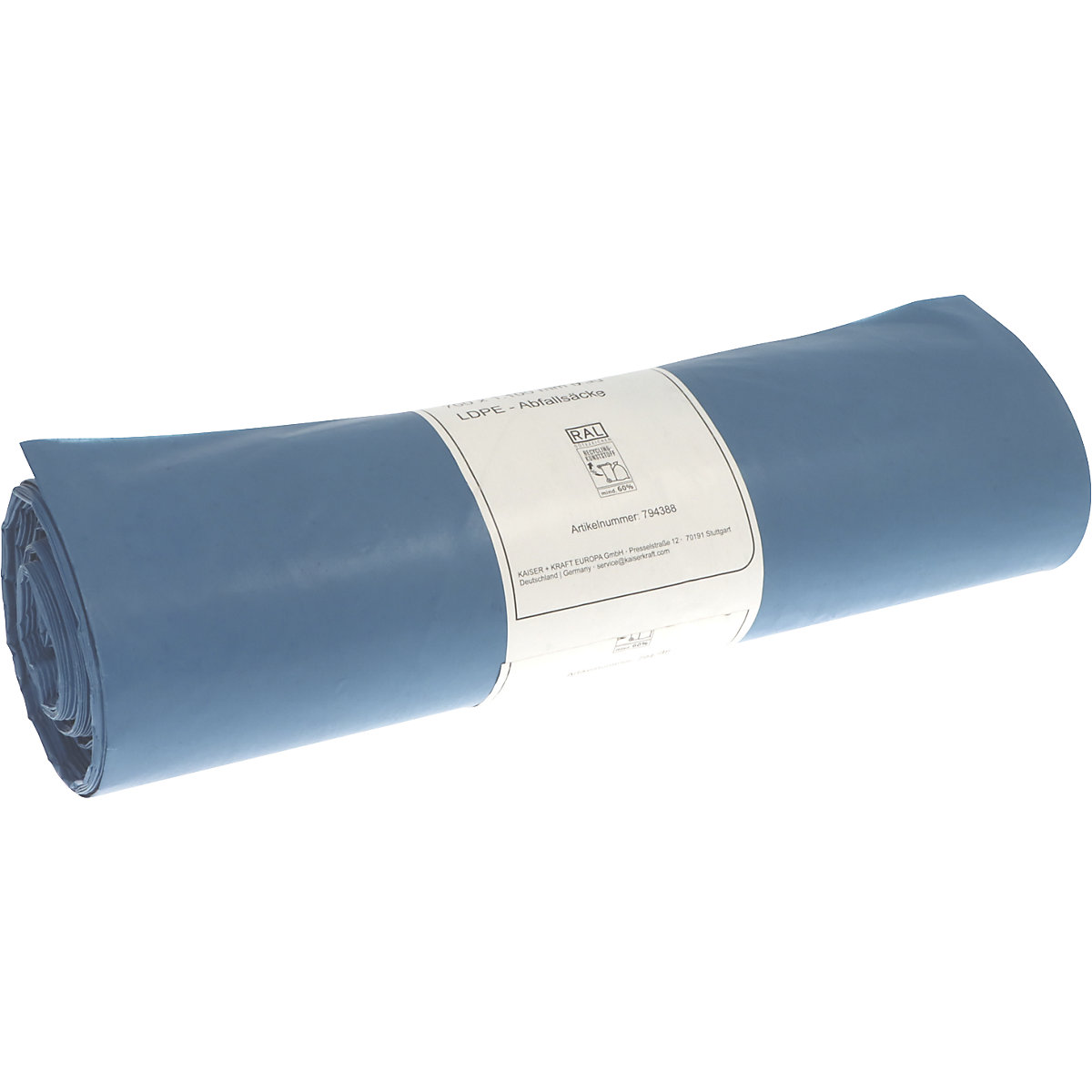 Standardabfallsäcke, 100% PCR LDPE, 120 l eurokraft basic (Produktabbildung 3)-2