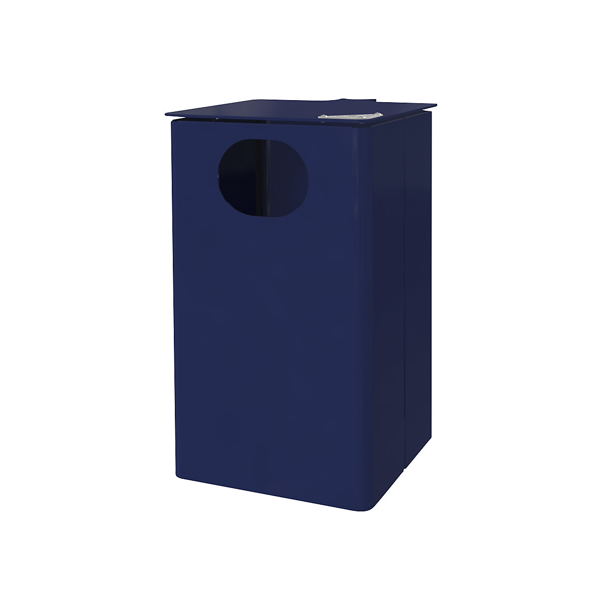 Außen-Abfallbehälter mit Ascher, Volumen 35 l, HxBxT 537 x 325 x 388 mm, kobaltblau, ab 3 Stk-7