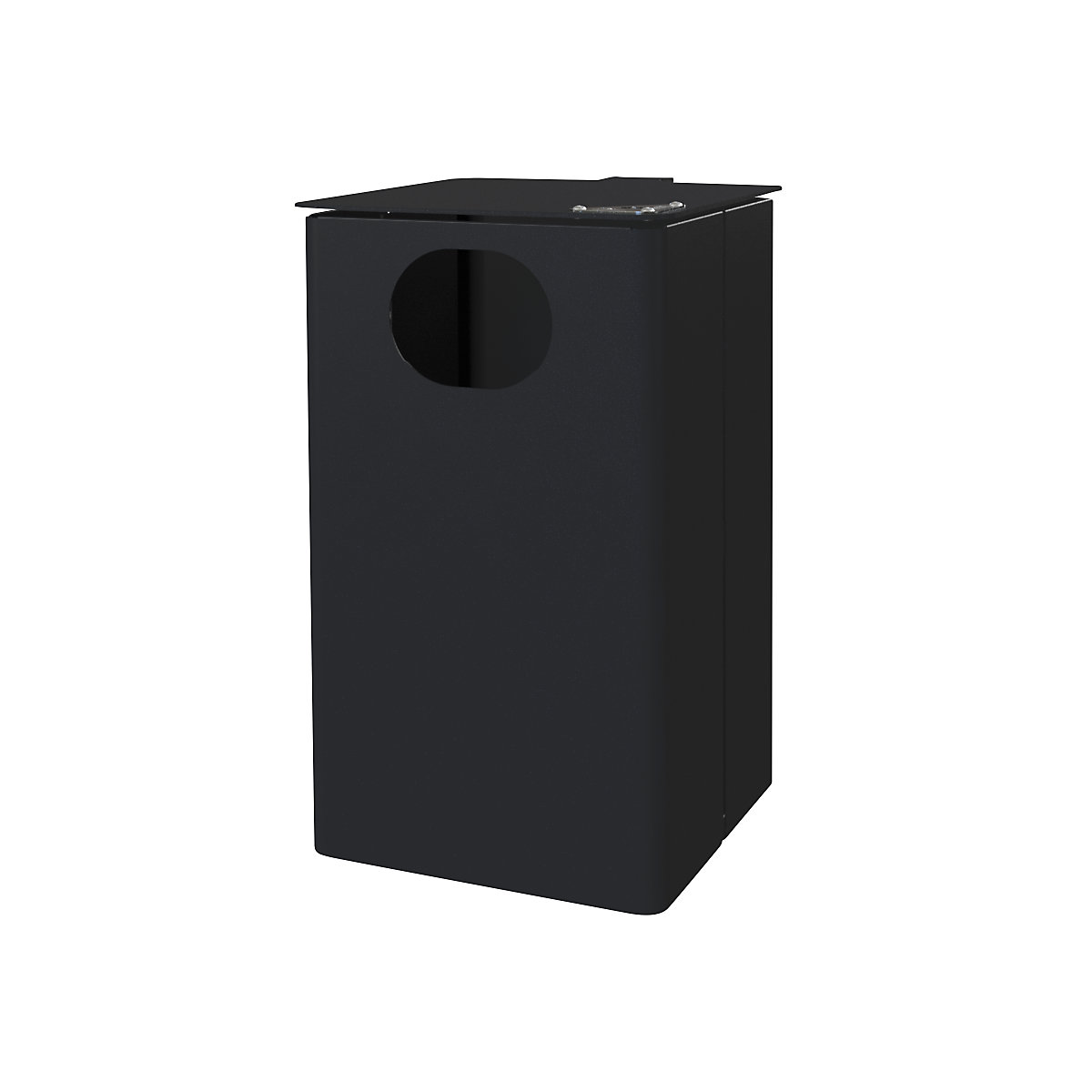 Außen-Abfallbehälter mit Ascher, Volumen 35 l, HxBxT 537 x 325 x 388 mm, schwarzgrau