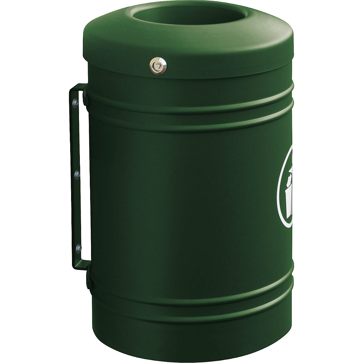 PROCITY Außen-Abfallbehälter ESTEREL, Volumen 40 l zur Wandmontage, grün
