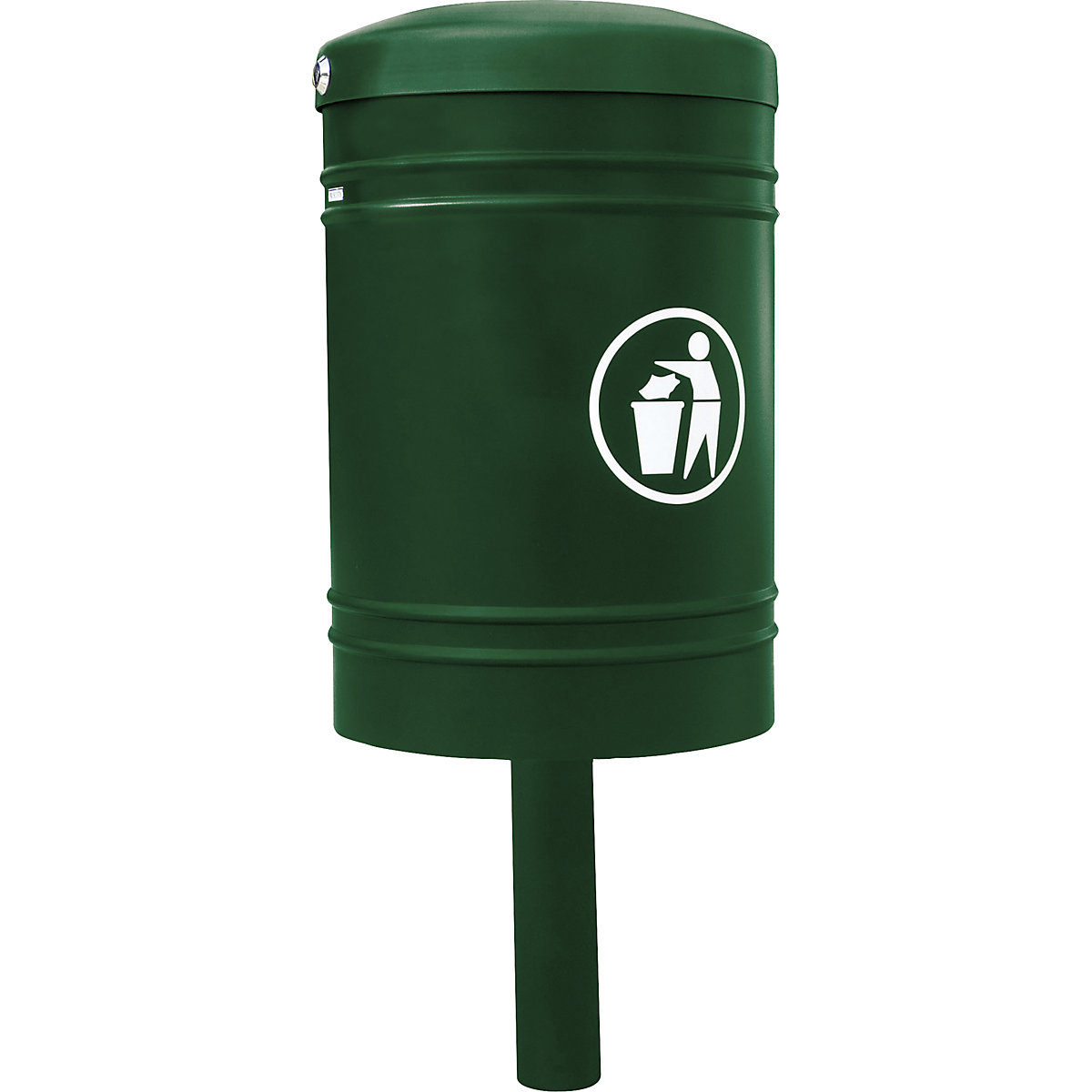 PROCITY Außen-Abfallbehälter GUSTAVIA, Volumen 40 l, mit Mittelfuß, grün