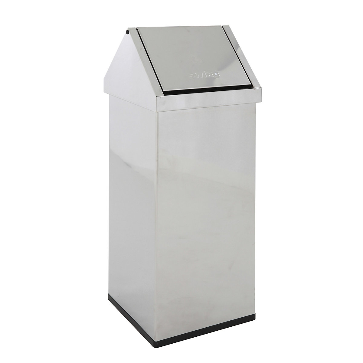 Abfallbehälter mit Schwingdeckel, Volumen 110 l, BxHxT 360 x 1000 x 360 mm, Edelstahl
