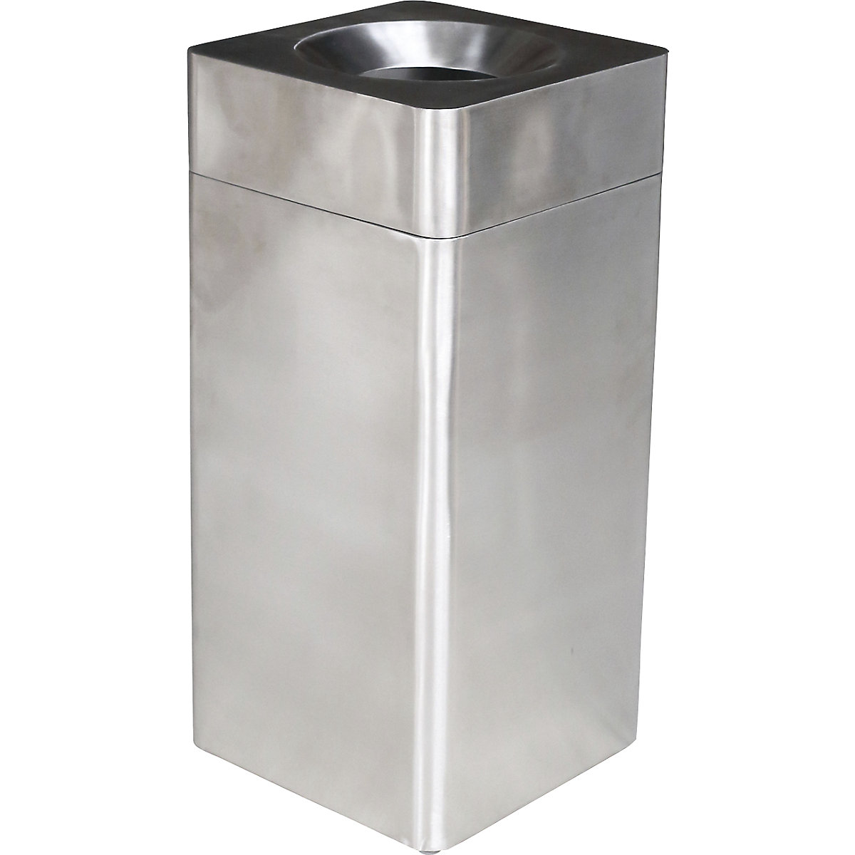 Abfallbehälter, quadratisch, Volumen 42 l, BxHxT 350 x 760 x 350 mm, Edelstahl