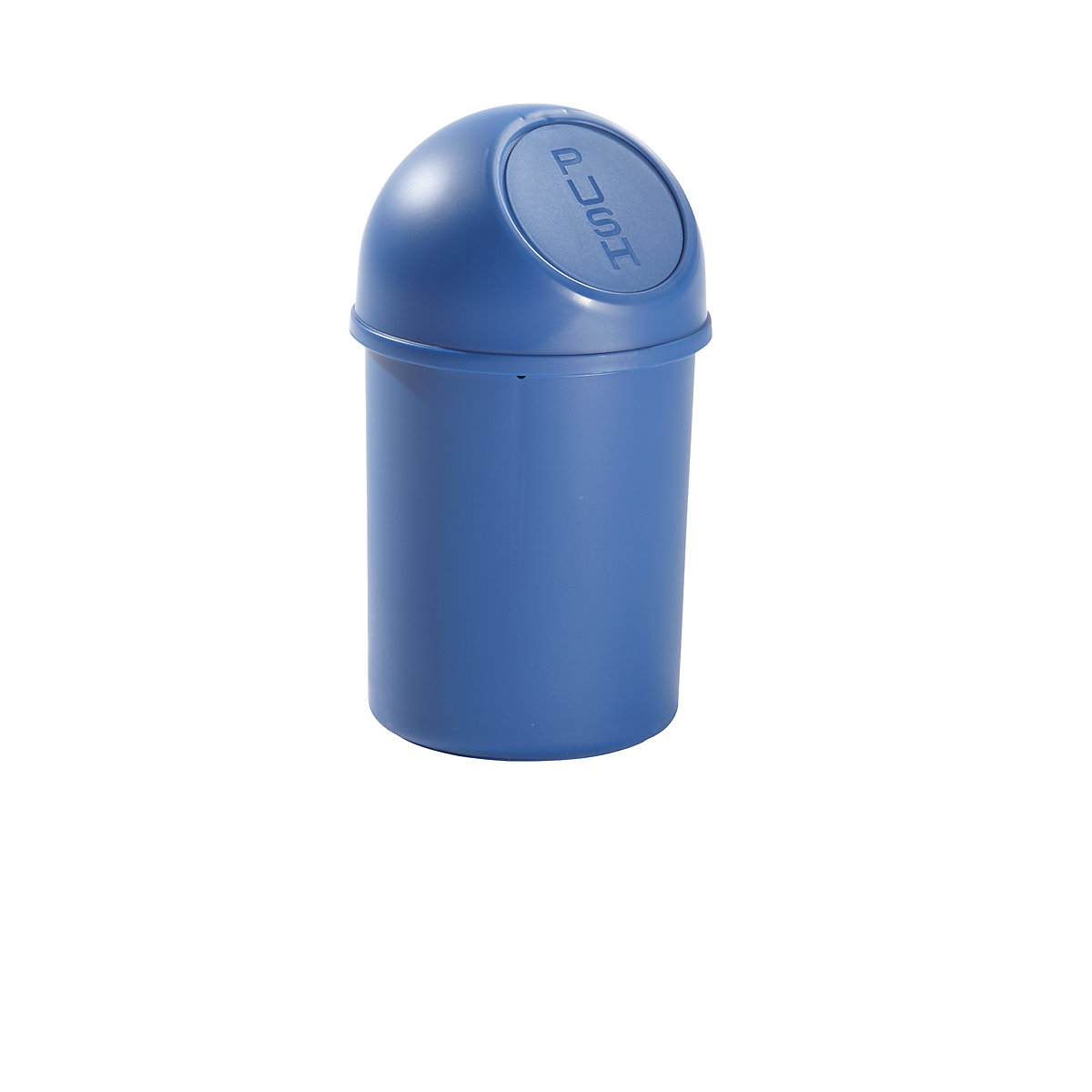 Push-Abfallbehälter aus Kunststoff helit, Volumen 6 l, VE 6, HxØ 375 x 216 mm, blau-3