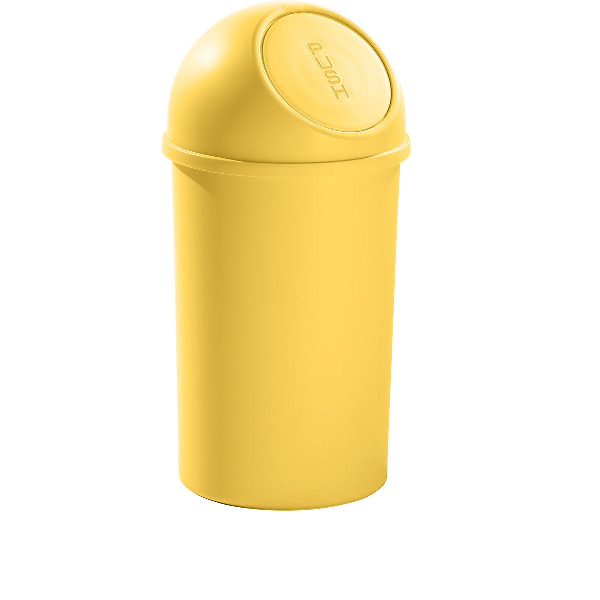 helit Push-Abfallbehälter aus Kunststoff, Volumen 25 l, HxØ 615 x 315 mm, gelb, VE 3 Stk