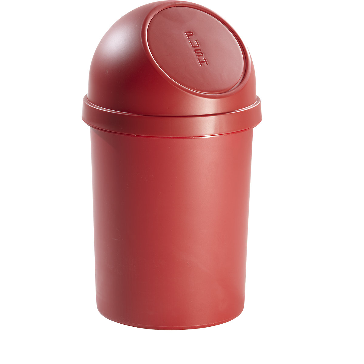 helit Push-Abfallbehälter aus Kunststoff, Volumen 45 l, HxØ 700 x 400 mm, rot, VE 2 Stk