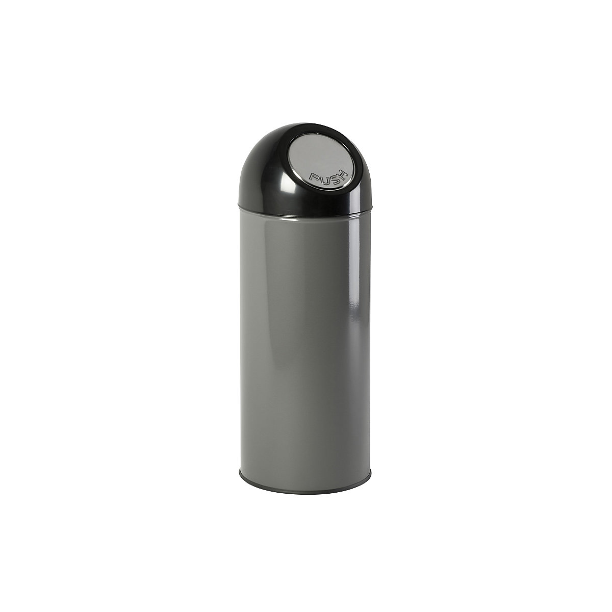 Push-Mülleimer, Volumen 55 l, verzinkter Innenbehälter, grau, ab 2 Stk